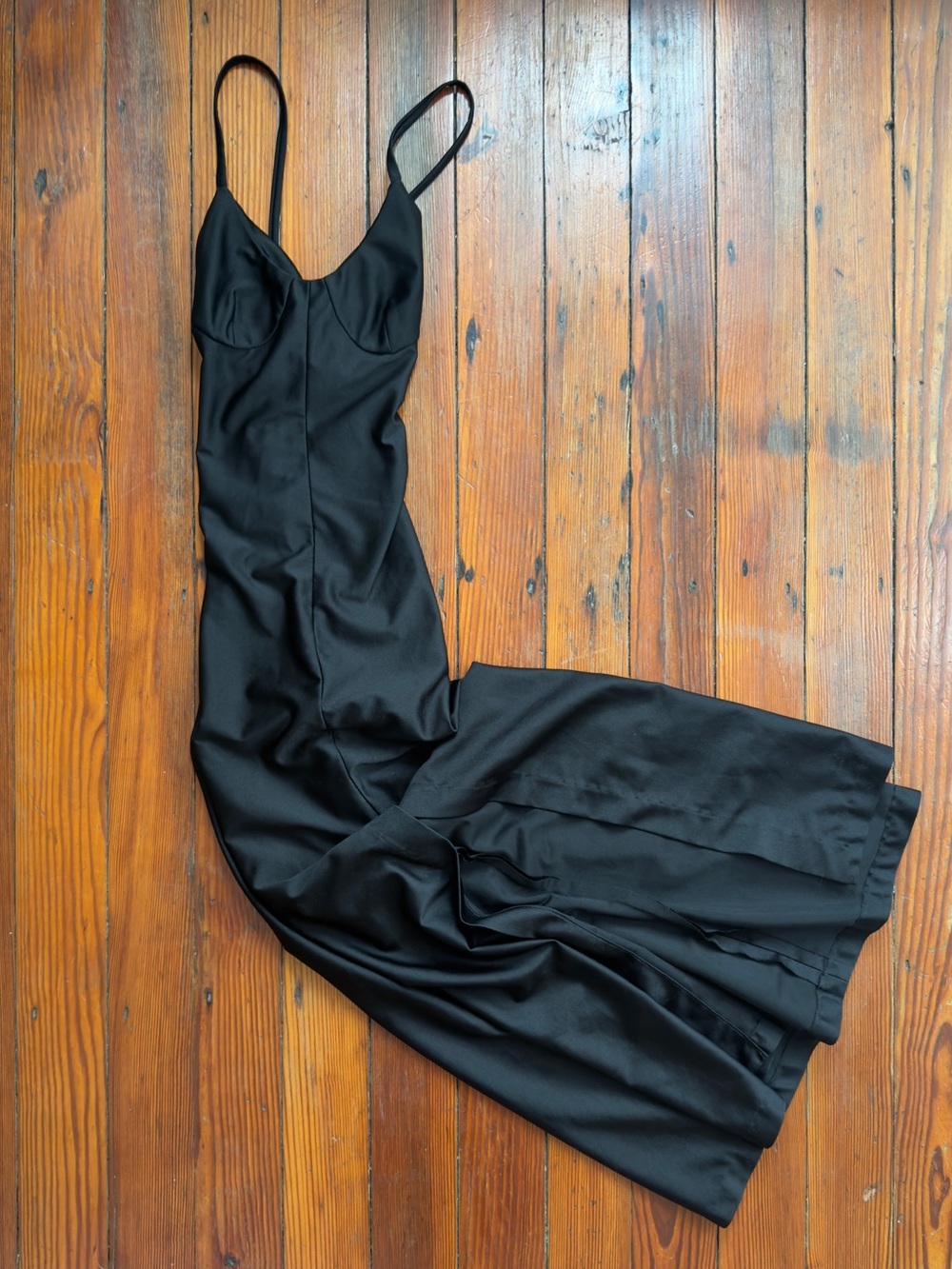 Black floor length 70s Dress